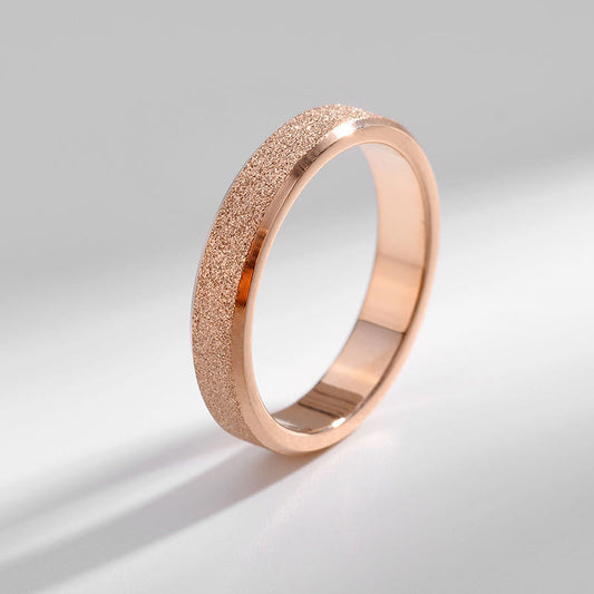 Bague Acier Titane Style Coréen – Anneau Lisse Porte-Bonheur