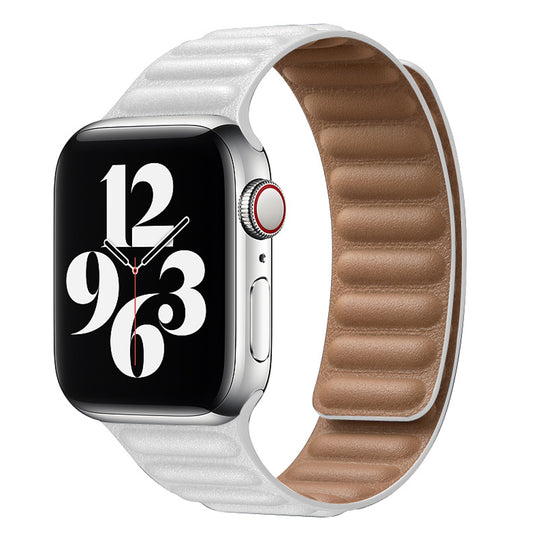 Bracelet Cuir Deux Pièces Chaîne Compatible Apple Watch