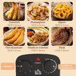 Friteuse 5 litres avec température et minuterie réglables 2000 W panier à huile amovible et fenêtre de visualisation