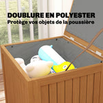 Coffre de Rangement Boîte de Jardin 130L Doublure Amovible pour Coussins et Outils Bois Massif Brun