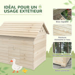 Abri pour canards maison pour canards avec toit ouvrant ventilation et porte-rampe 100 x 82,5 x 91 cm bois naturel