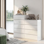 Commode 4 tiroirs meuble de rangement sans poignées design minimaliste 60 x 40 x 80 cm blanc