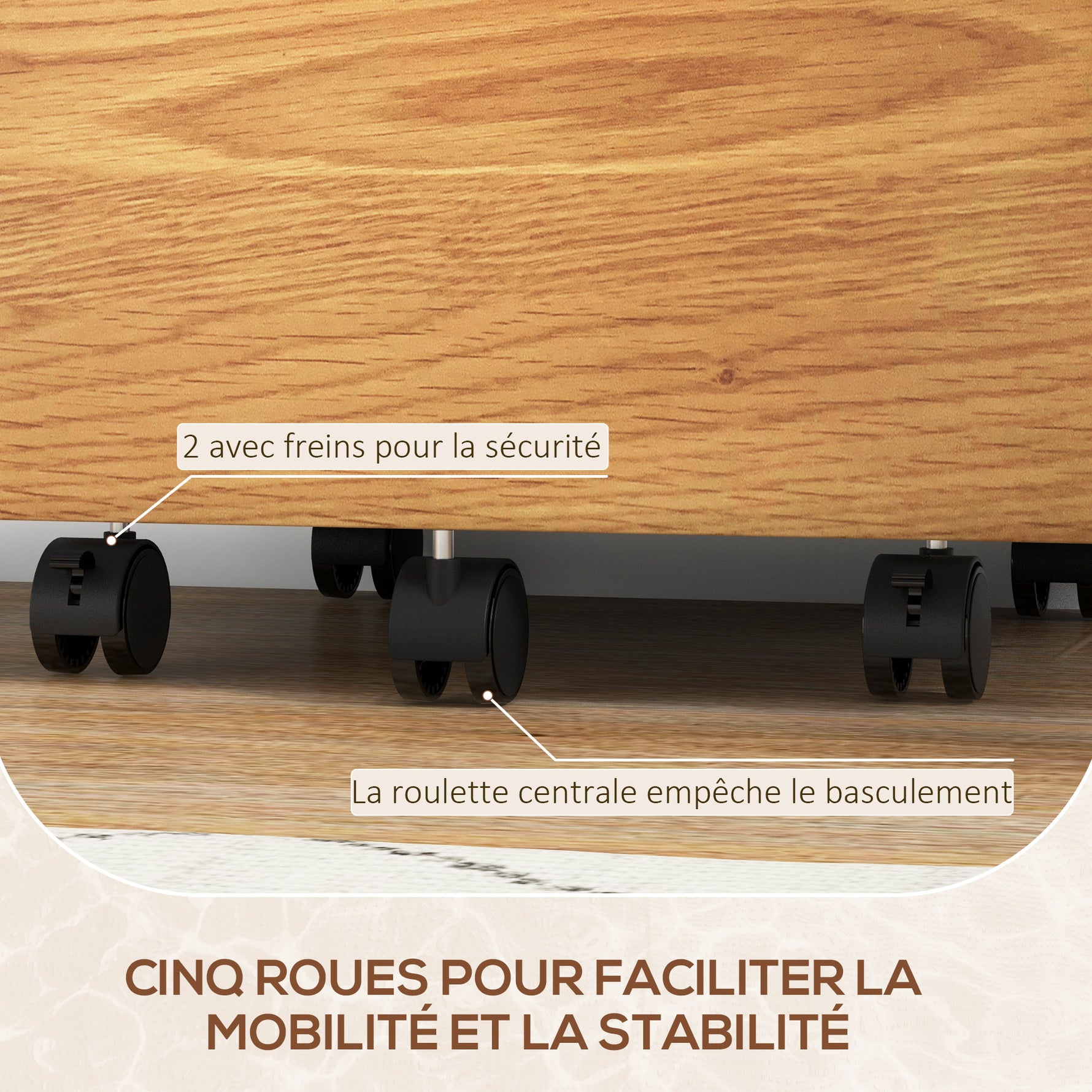 Caisson de bureau, meuble de rangement 2 tiroirs 2 barres pour dossier suspendu, verrouillable avec 2 clés 42x40x60 cm