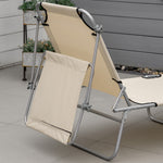 Transat Bain de Soleil Pliable Chaise Longue Pliante Dossier Inclinable Multi-positions et Pare-Soleil réglable