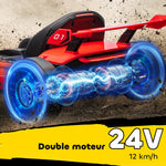 Kart électrique pour enfants moteur 2 x 150W batterie 24 V 120 x 76 x 53,5 cm rouge