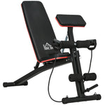 Banc de musculation pliable inclinable, banc réglable pour le développé couché, le curl biceps, la musculation du dos et des abdominaux, avec extenseur des jambes, acier, noir rouge