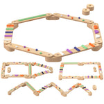 Viga de equilibrio de madera para niños de 3 a 8 años con piedras de obstáculos coloridas, interior y exterior