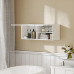 Armoire murale de salle de bain, meuble de rangement suspendu avec porte à charnières, 80 x 25 x 30 cm, blanc