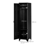 Armoire de Rangement compacte en métal casier style industriel avec 3 étagères, 1 tringle 43L x 50l x 180H cm