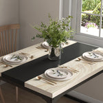 Table de salle à manger pour 6 personnes, style industriel en métal noir et bois, dim. 120L x 89l x 75,5H cm