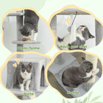 Arbre à chat du sol au plafond griffoir pour chat hauteur réglable 225-255 cm 6 niveaux avec niche hamac gris clair