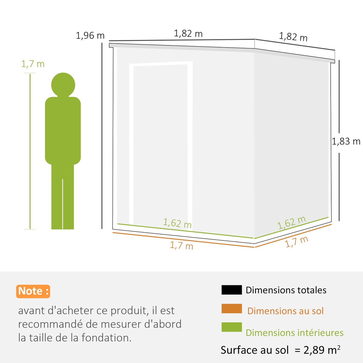Abri de Jardin Cabanon de Stockage Plancher Structure Aluminium 3 Fenêtres 2 Aérations 182x182x183cm Gris Effet Bois