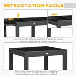 Table Extensible de Jardin Grande Taille dim. dépliées 160 x 80 x 75 cm Aluminium Gris foncé Plateau Verre trempé Noir