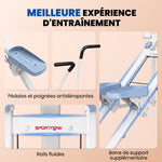 Stepper d'Escalier Pliable, Hauteur Réglable, Écran LCD, Pédales Réglables, Charge 100 kg, 85 x 80 x 142 cm, Blanc