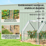 Mini Serre de Jardin mini serre tunnel 4 fenêtres avec Zip enroulables Acier PE 140 g/m² Anti-UV 360x90x90cm Transparent