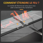 Cheminée bioéthanol Murale encastrable brûleur 2,8 L, environ 3,5 h de durée de combustion dim. 102L x 16l x 43H cm Couverture 25-30 m² Métal