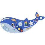 Busy Board Jouet, Tableau d'Activités Murale Baleine, Planche Motricité Bébé Educatif pour Garcon Fille dès 2 Ans, Bleu