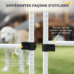 Agility pour Chiens, Kit Agility Chien Parcours, Set de 4 Obstacles Professionnels Hauteur Réglable, Système de Maintien au Sol, Sac de Transport, Jeux Intéressants, Entraînement, Blanc