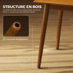 Table de salle à manger design grand plateau 4-6 personnes en bois dim. 120L x 75l x 76H cm