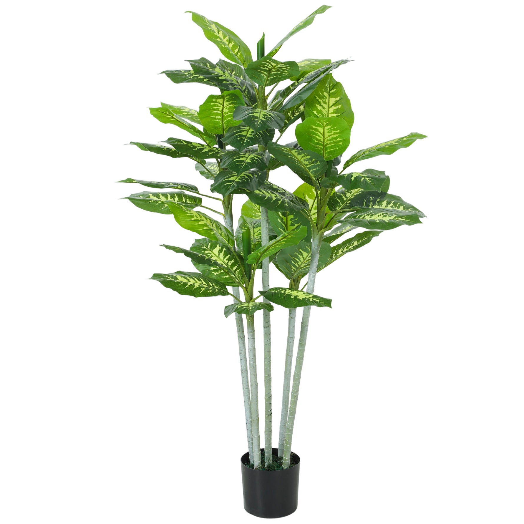 Plante artificielle calathea hauteur 150 cm pot ciment 53 feuilles - intérieur-0