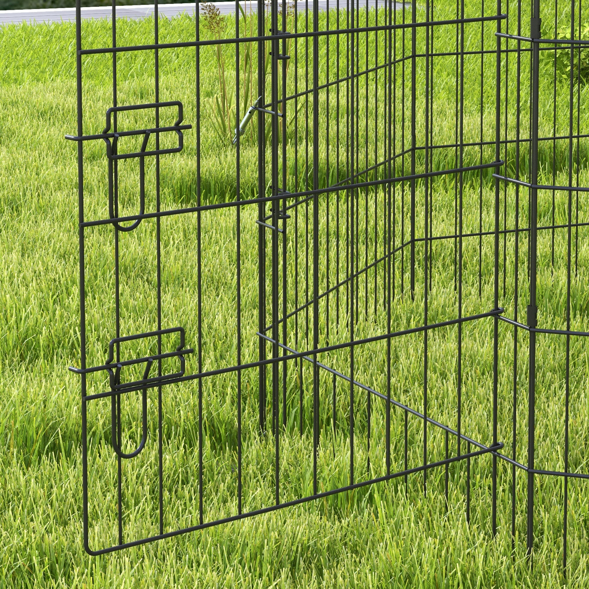 Parc enclos modulable pour chiens lapins rongeurs clôture pour petits animaux intérieur et extérieur  61 x 91 cm noir