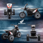 Moto cross éléctrique pour enfant licence Honda CRF450RL 3 roues batterie 6V enfants 18-36 mois gris