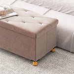Panca contenitore fondo letto pieghevole volume 67 L capacità di carico 120 kg con coperchio 76L x 38P x 38A cm rosa