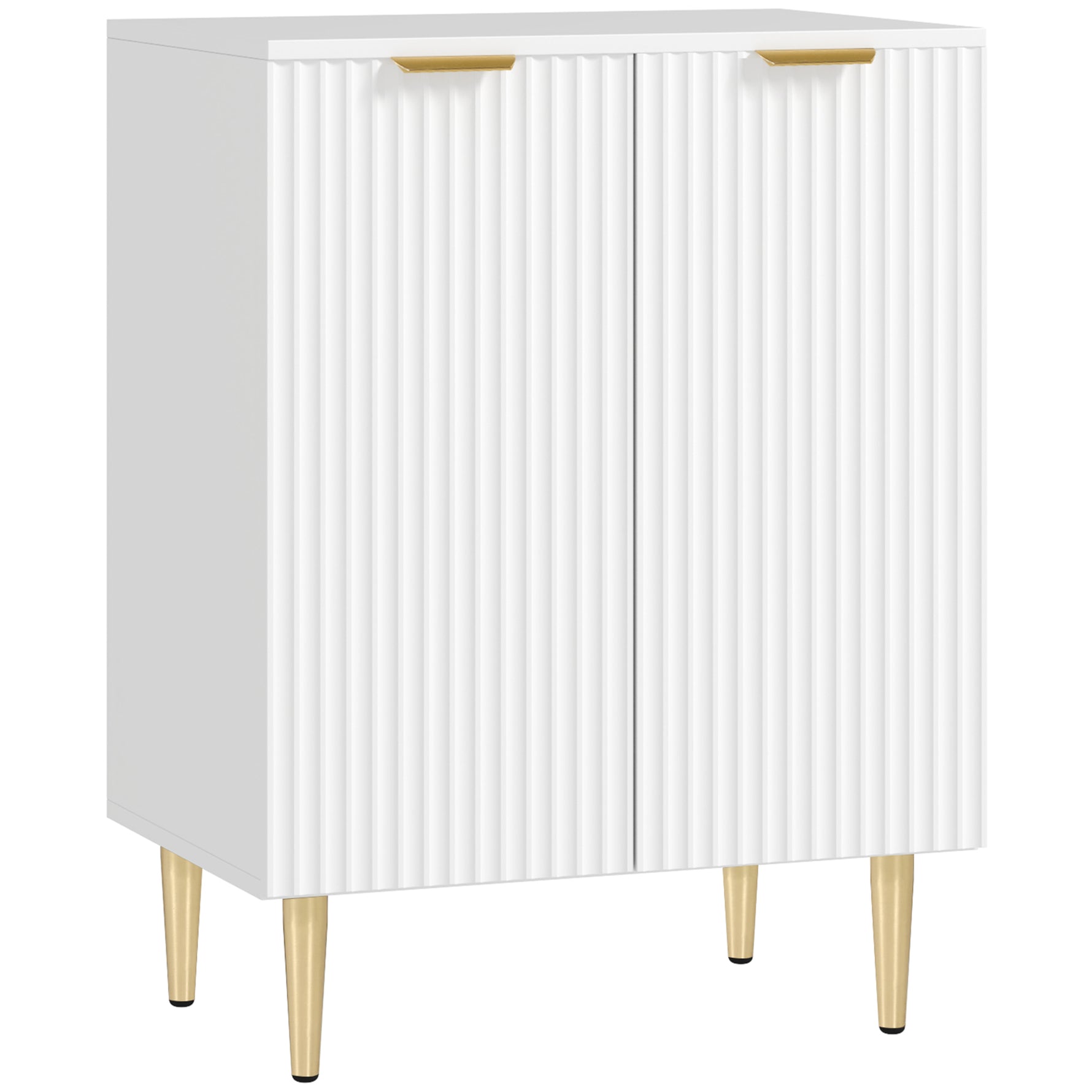Buffet cuisine meuble de rangement avec 2 portes étagère réglable pieds métalliques surélevés 60 x 40 x 80 cm blanc