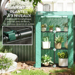 Serre de jardin avec étagères 3 niveaux serre d'hivernage bâche renforcée en PE porte enroulable 100 x 40 x 150 cm vert