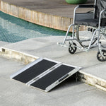 Rampe de Fauteuil Roulant Rampe de Chargement Rampe d'accès antidérapante Pliable avec Bordures de sécurité alu. Noir
