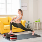 Stepper Fitness Aerobic - .fr x FFHandball - hauteur reglable surface antiderapante 80 x 31 x 20 cm noir gris clair