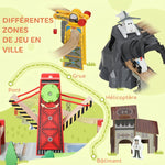 Set de Train en Bois pour Enfants, 100 Pièces, Jouets Ferroviaire Magnétique avec Grue, Pont, Hélicoptère, Multicolore
