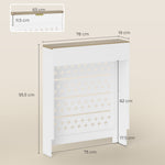 Couvercle de radiateur, cache radiateur avec placard rabattable et étagère supérieur, 78 x 19 x 95,5 cm, blanc