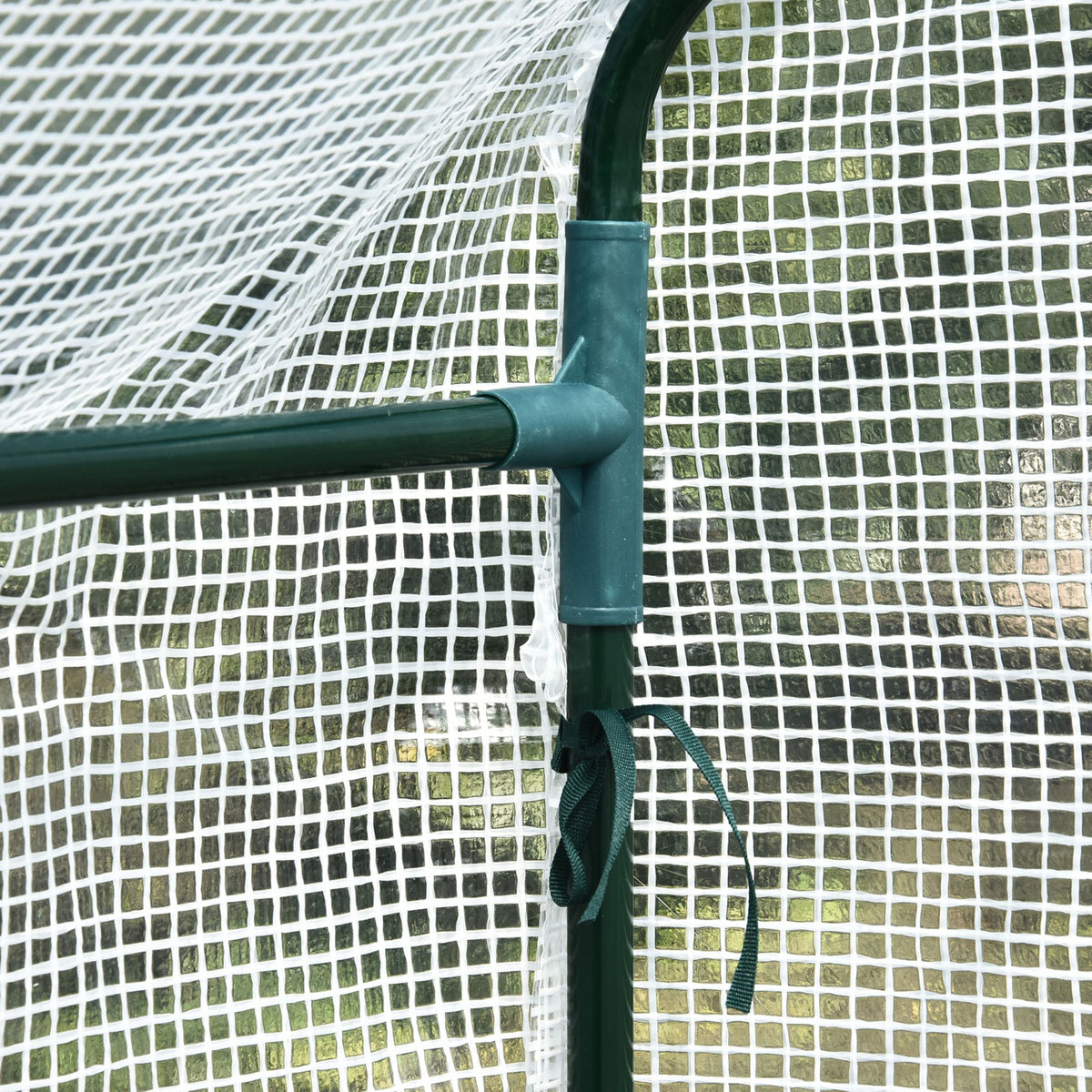 Serre de jardin PE avec étagère 2 niveaux, serre de balcon, bâche renforcée 140 g/m², acier, porte zippée