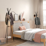 Lot de 2 porte-manteaux trépied meuble d'entrée style industriel branches 2 étagères + 6 patères métal noir