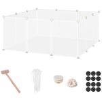 Enclos parc modulable pour petits animaux 12 panneaux pour chiot, cochon 105 x 105 x 45 cm blanc