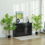 Lot de 2 bambous artificiels Hauteur 1,5 m 644 Feuilles denses réalistes Pot Inclus Noir avec Lichen Vert