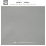 Toile de rechange pour pavillon tonnelle tente 3 x 4 m polyester haute densité 180 g/m² gris clair