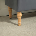 Banc coffre de rangement 2 en 1 banquette en velours avec couvercle à charnière capitonné et pieds en bois, gris foncé