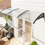 Auvent de porte toit marquise en polycarbonate auvent de porte d'entrée bord en aluminium contre la pluie et UV