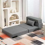 Fauteuil convertible 1 place fauteuil lit pliant, coussin inclus, pour invités, salon, petit espace, charge 120 kg, gris