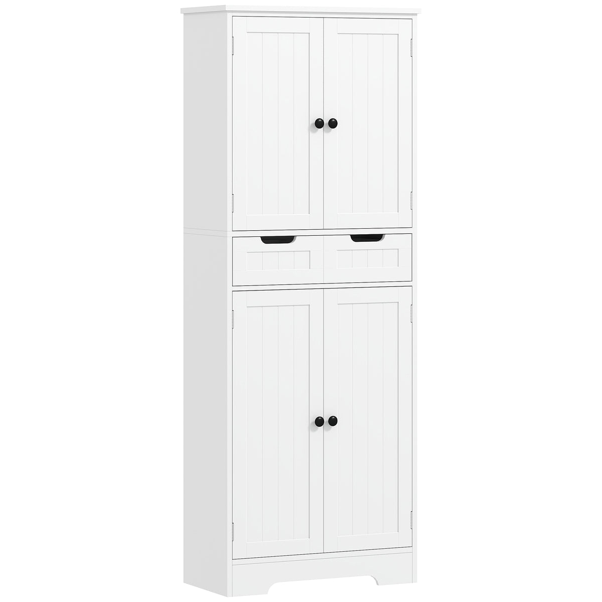Meuble de salle de bain, meuble de rangement avec tiroir et 4 portes, style moderne, 60 x 30 x 160 cm, blanc