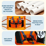 Balançoire portique pour enfants de 6 à 36 mois capacité de charge de 25 Kg en acier hauteur 122 cm orange