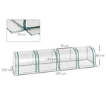 Mini Serre de Jardin Serre à tomates 4L x 1l x 0,80H m Acier PVC Anti-UV 4 fenêtres Zip enroulables Vert et Transparent