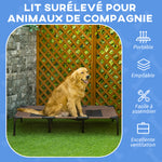 Lot de 2 Lits sur pieds XXL pour chien chat lit de camp animal 122L x 92l x 23H cm marron clair