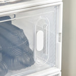 Lot de 8 boites cubes rangement à chaussures modulable avec portes transparentes - 25 x 35 x 19 cm