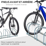 Râtelier 4 vélos dim. 110L x 33l x 27H cm acier galvanisé argent