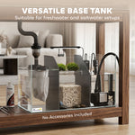 Aquarium 43L en Verre Trempé avec Tapis de Protection Pour Poissons, Crevettes, Tortues, 50 x 30 x 30 cm, Transparent