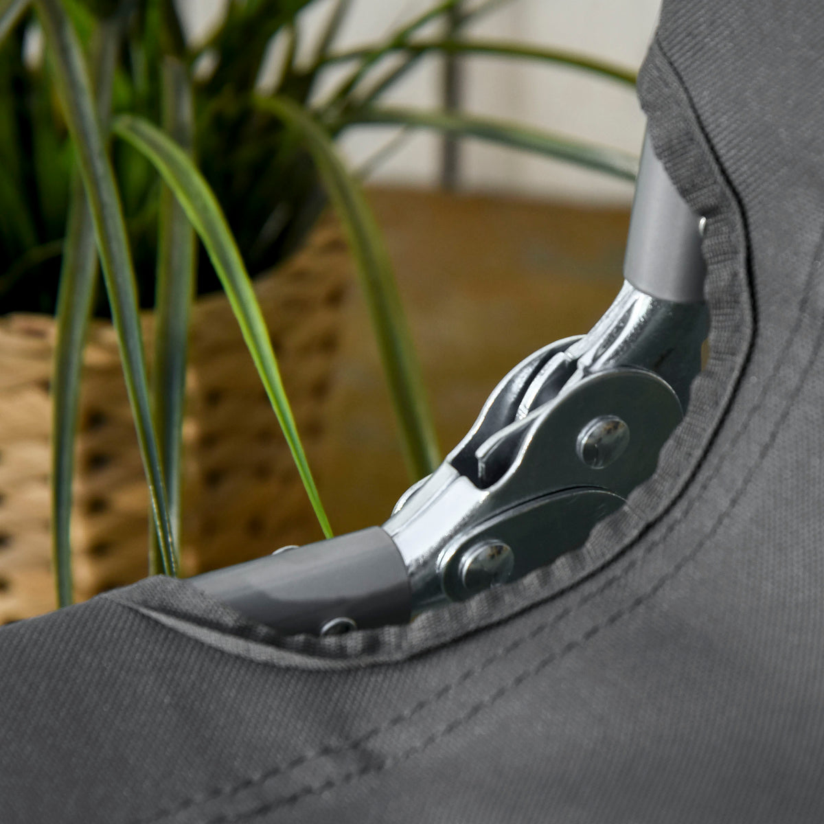 Bain de Soleil transat Pliable Dossier réglable Multipositions métal et Polyester Gris