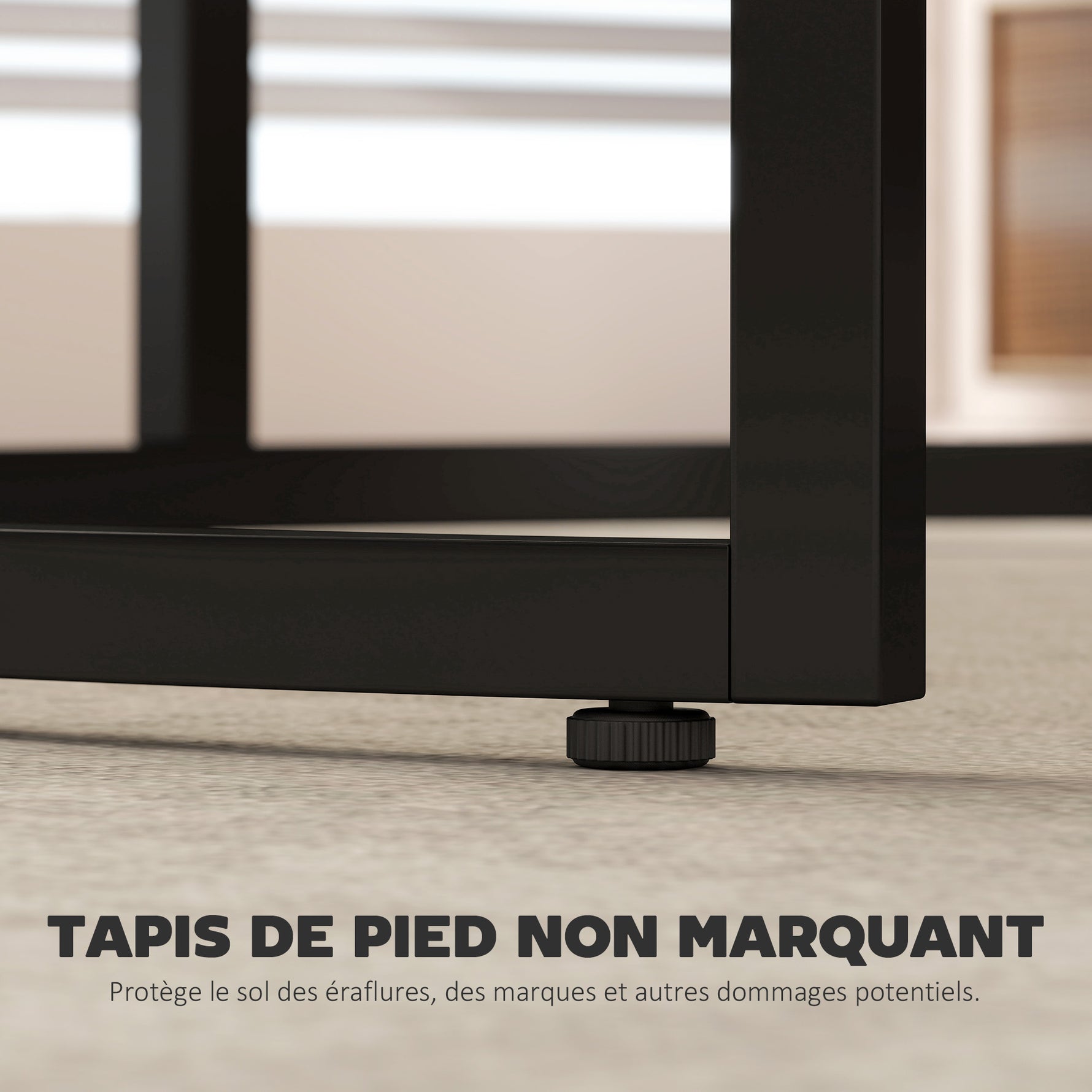 Lot de 2 tables basses gigognes empilable design industriel pieds en métal noir